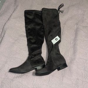 Dark Grey Over the Knee Boots